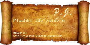 Plachki Józsiás névjegykártya
